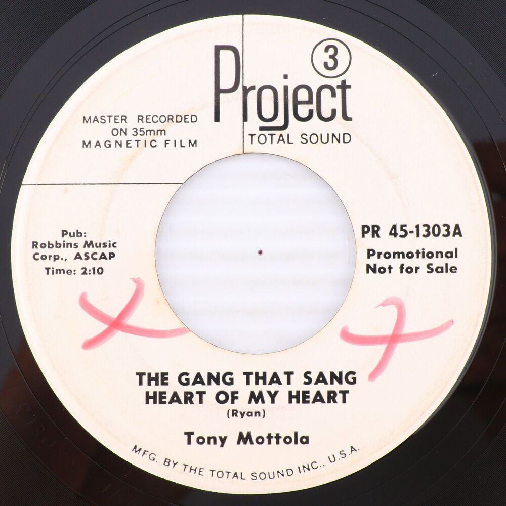 Tony Mottola – The Gang That Sang Heart Of My Heart 1960 45rpm Record PR 45-1303